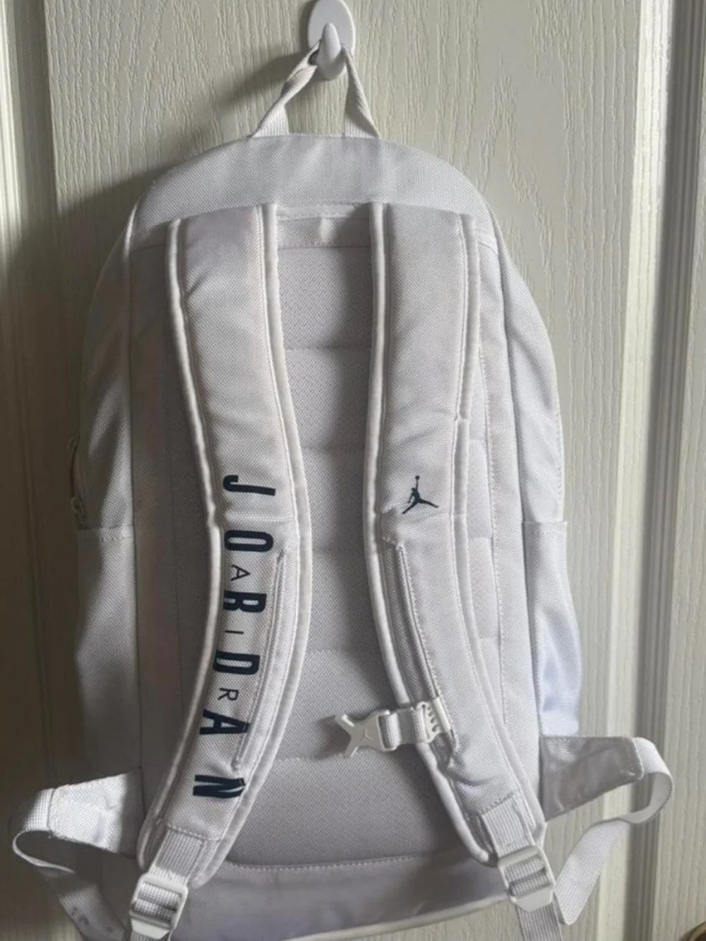 Nike Jordan Fluid Jumpman Large White Backpack Laptop Gym Workout School Bag